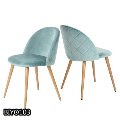 China 2021 modes adjustable design blue velvet lounge chair fabric (other) dining chairs firect favtory sale for sale