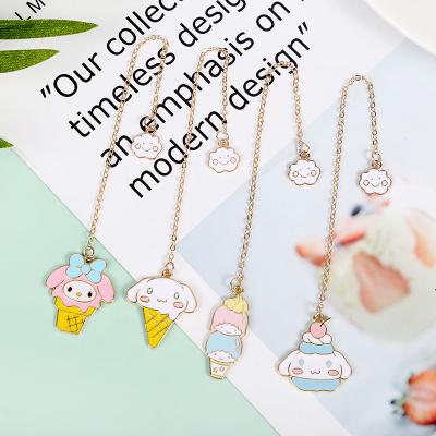 China Wholesale New Europe Student Cloud Ice Cream Chain Cue Stationery Cartoon Customizable Alloy Metal Gift Cue Pendant for sale