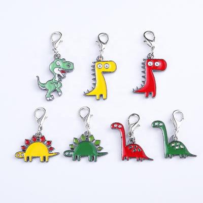 China Wholesale Cute World Cartoon Dinosaur Shape Keychain Bag Key Chain Dinosaur Necklace Charm Cute DIY Bag Pendant Jewelry For Women for sale