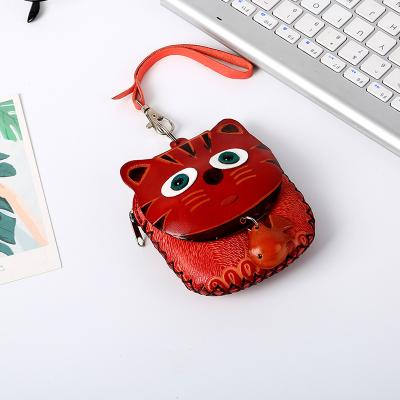 China Creative Wholesale Custom Keychains New Leather Cat Coin Purse Mini Bag Key Chain Girls Lovely World Bag Small Cute Pendant for sale