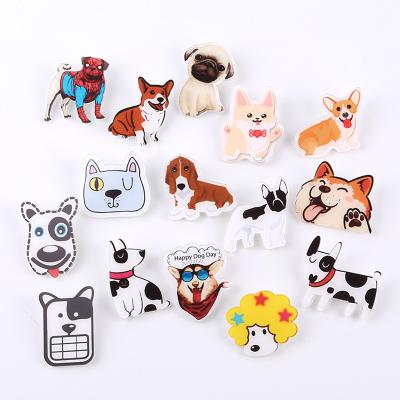 China World Hot Animal Cute Brooch Alloy Dog Brooch Cartoon Bear Kids Acrylic Pin for sale