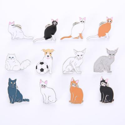 China Brooch Pin World Funny Animal, White Men's Cat Brooch Pins For Party Accessories Gift for sale