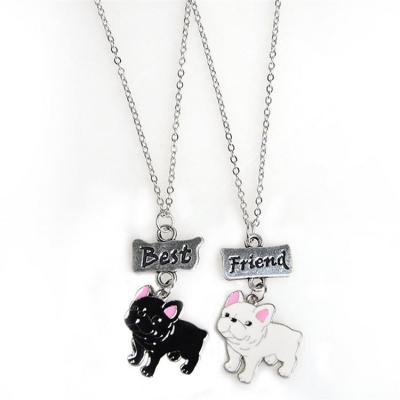 China TRENDY Wholesale Alloy Dog Fashion Collar Jewelry Cheap Custom Design Dog Couple Pendant Necklace for sale