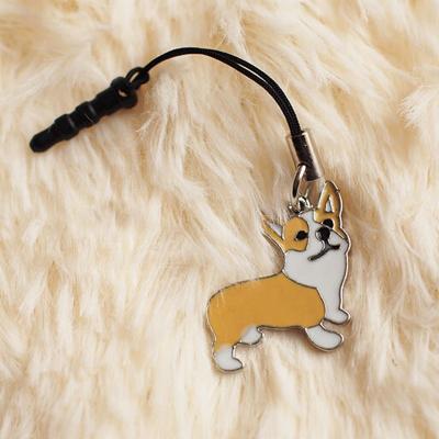 China China cartoon corgi mobile phone dust pendant plug for sale