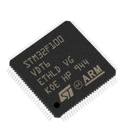 China Household Communication Automotive Encapsulation STM32F100VDT6 LQFP100 Micro Aerospace MCU Controller STM32F100VDT6 for sale