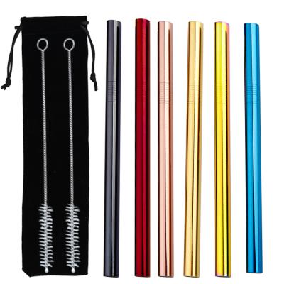 China Reed Biodegradable Custom Reusable Eco Friendly Metal Drinking Straws Boba Long for sale