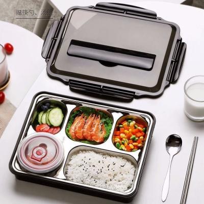 China 5 Compartment Sustainable Stainless Steel Bpa Free Stackable Bento Lunch Box for sale