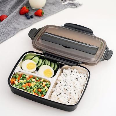 China Sustainable 3 4 Compartment Lunch Box Reusable Food Storage Containers With Lids for sale