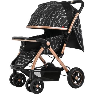 China Purpose Walker Pram One-Handed One-Step Fold Multifunctional Baby Stroller Stands When Folded High Landscape for sale