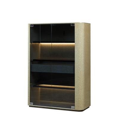 China Luxury Customized New MDF Panel Hinge Soft Closing Drawer Slides Decorative Wine Hall Cabinet Light Luxury Stainless Steel Handle for sale