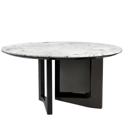 China Customized High End Luxury Italian Light Dining Table Home Customized Home Furniture With Top Surface Natural Marble High Gloss Base for sale