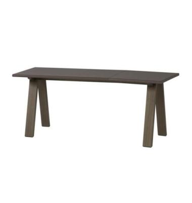 China Solid Wood Veneer Dining Furniture Assembled Rectangular Leather Wood Table Top for sale