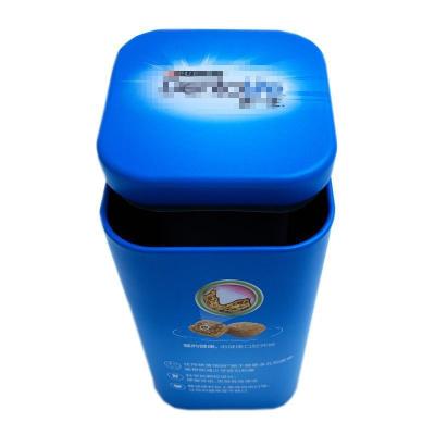 China With Small Square Plastic Inner Cap Coffee Spice Tea Metal Canister Canister Tins Packaging Colorful Design With Plastic Inner Lid for sale