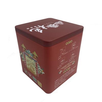 China Double layer with handle 2022 new design double layer tin container for mooncake or cookie and biscuit food packaging box for sale