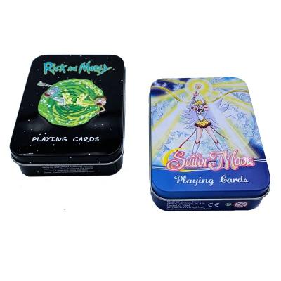 China With 2022 Popular Christmas Gift Small Game Cards Box Tin Box Container Metal Tin Canister Mini Colorful Packaging Design for sale