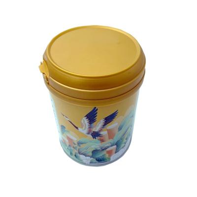 China Seamless Structure Round Metal Box For Baby Food Packaging With Colorful Plastic Lid Infant Milk Powder Tin Can for sale