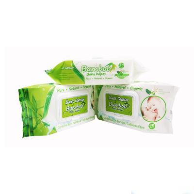 China Babies Hand And Mouth Alcohol Free Baby 80 Counts Biodegradable Bamboo Wipes for sale