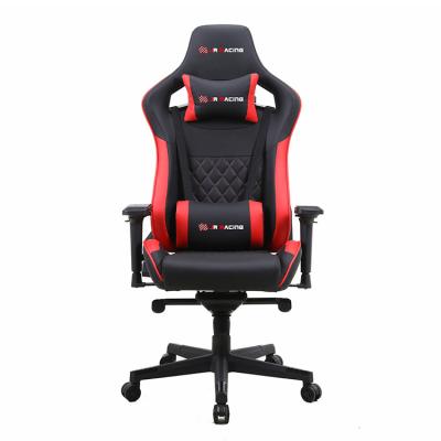 China Classic Modern Spinning Extreme Black Computer Gaming Spinning Chair With Footrest Part for sale