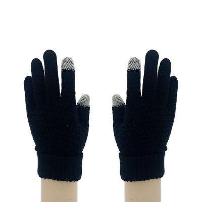 China Comfortable Fashion Wool Acrylic Knitted Mitten Touch Screen Gloves, Unisex Winter Warm Gloves, Women & Men Knitted Gloves for sale