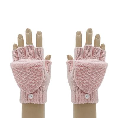 China Soft Open Finger Gloves Student Writing Half Finger Flap Wool Thickened Warm Outdoor Cold Proof for sale