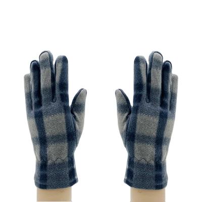 China Autumn And Winter Comfortable Fleece Checked Gloves Brushed Outdoor Gloves Warm Lady Gloves for sale