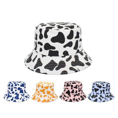 China Sun Protection Frontier Fisherman's Hat Cow Print Double Sided Cow Casual Hat Unisex Basin Style New for sale