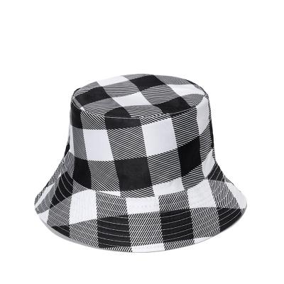 China Large Sunscreen Chess Board Fisherman Hat , Customized Fashionable Full Print Bucket Hat for sale