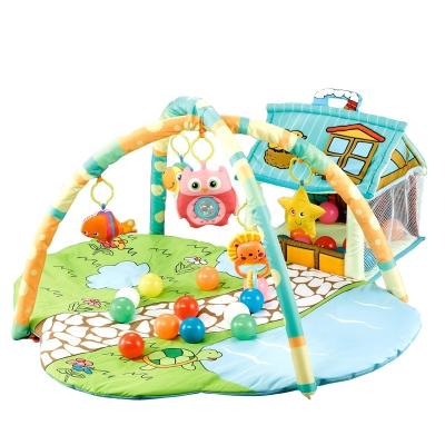 China Baby Educational Play Gym Toy High Quality Activity Play Mat Baby Crawling Crawling Mat With House With Ocean Balls for sale