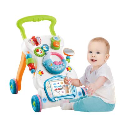 China Amazon Plastic Selling Like Hot Cakes Baby Multifunctional Baby Walkers Waist Adjustable Trolley Toys for sale