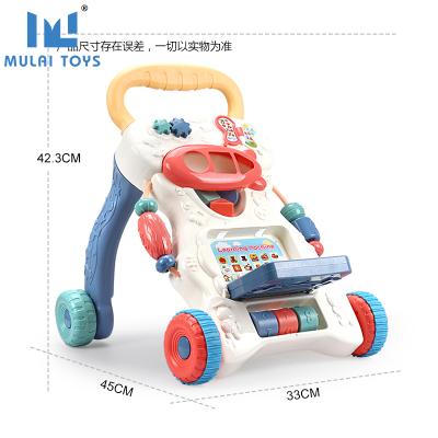 China Plastic Children Learning Toys Baby Carriage Multifunctional Walking Toy With Teaching Machine 3 In 1 Baby Walker With Music for sale