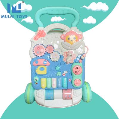 China MU LAI Child First Step Piano Walker Trolley Plastic Multifunctional Leaning Educational Toys For Baby Play for sale