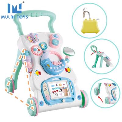 China Amazon Plastic Selling Like Hot Cakes Baby Multifunctional Baby Walkers Waist Adjustable Trolley Toys for sale