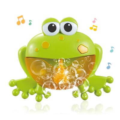 China Funny Bathtub Toys Automatic Bath Toy Frog Bubble Maker Kids Bath Soap Bubble Machine,Baby Bath Bubble Toys With Music For Kids for sale