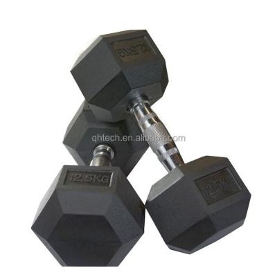 China Anti-Slip Factory Wholesale Free 50kg Cheap Rubber Liner Gym Weights Dumbbell Set Hex Dumbbells for sale