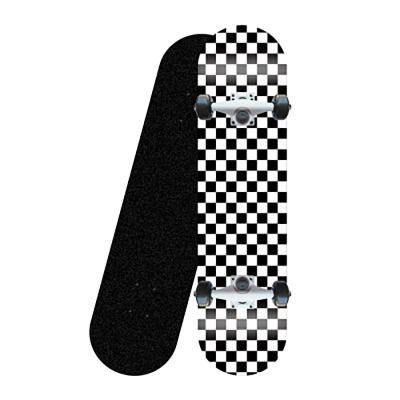 China Professional PU Maple Molding Skateboard 7 Layer Grid Rocker Skate Board Double Black And White Concave Plate Checkerboard For Beginners for sale