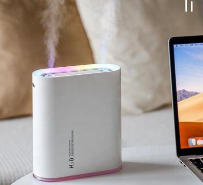 China Built-in rechargeable portable humidifier lithium battery diffuser air humidifier with night light with 1L capacity double jet for sale