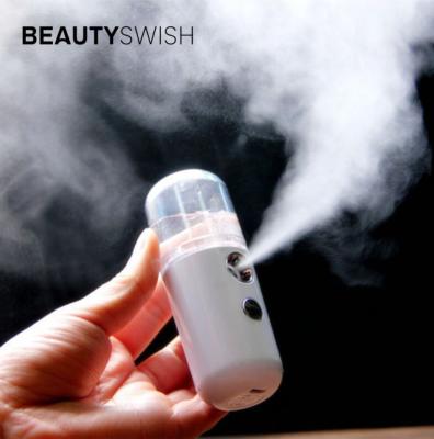 China Mini Portable Pocket Handy Face Moisturizer 30ml Nano Facial Mist Steamer Auto Negative Ion Mist Sprayer for sale