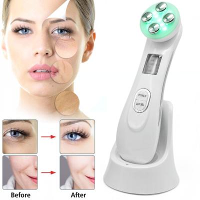 China Anti-Puffiness Facial Beauty Instrument Whitening Firming EMS Face Massager Skin Care RF Device with 6