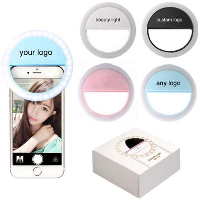 China Portable Rechargeable Selfie Ring Light Phone Light Lamp Lens Clip Selfie Led Mini Ring Light ABS Selfie Ring Light Cheap For Usb Iphone Selfie Ring Light for sale