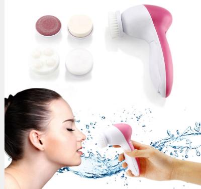 China High Quality Professinal Face Cleansing Brush 5 in 1 Mini Face Mini Facial Skin Massager Rotating Electric Cleansing Brush for sale