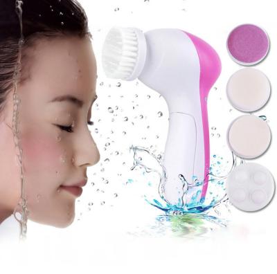 China Professinal Face Cleansing Brush Private Label Five-in-One Sonic Silicone Facial Cleansing Brush Cheapest Multifunctional Ultrasonic Deep Cleansing for sale