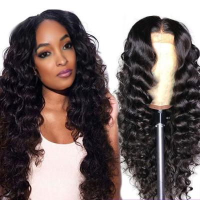 China Wholesale 100% Deep Wave Human Hair Wigs Virgin Peruvian Cuticle Aligned Deep Wave 4x4, 13x4 Lace Closure Front Wig For Black Women for sale