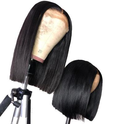 China Brazilian Bob Human Hair Wigs 4x4 Full Lace Silky Straight Virgin Hair Cuticle Wave Cuticle Aligned Lace Closure Hair Wig for sale