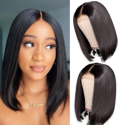 China Cheap Wholesale Natural Silky Straight Bob Wig Vendor Brazilian Virgin Hair Bone Wave Price Hair Short Bob Wig For Black Women for sale