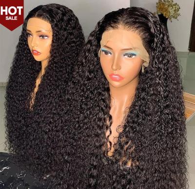 China Unprocessed Brazilian Hair Water Wave Full Lace Wig OEM Sellers Virgin Virgin Cuticle Aligned Hair 100% Natural Black Water Wave Wigs for sale