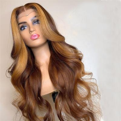 China Brazilian Lace Front Human Virgin Hair Wig Ombre Body Wave Wigs Ash Blond Preplucked Glueless Body Wave Wigs for sale