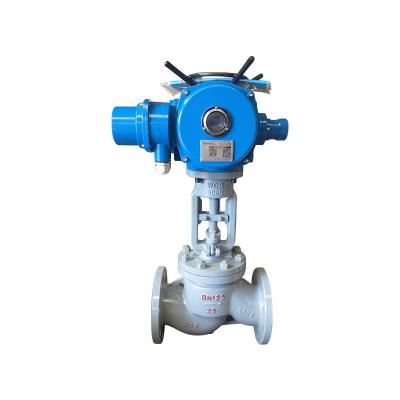 China PN25 DN125 Carbon Steel WCB Electric Flanged Globe Valve for sale