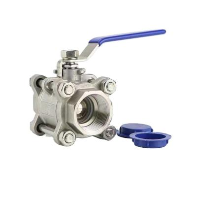 China High Quality Stainless Steel 304 Stainless Steel Threaded Industrial Three Piece Internal Water Thread Faucet Steam Ball Manual Valve for sale