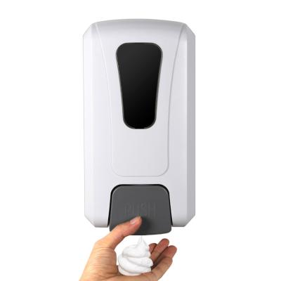 China Foam Wall Mounted Manual Liquid Soap Dispenser Hand Sanitizer Gel Foam Soap Dispenser 1000ml for sale