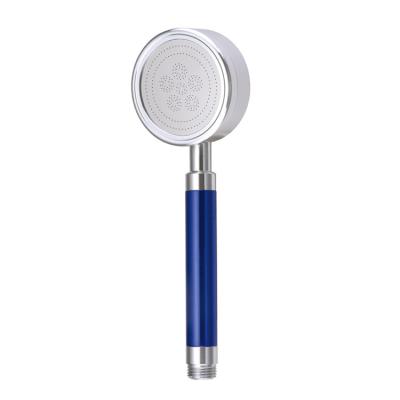 China Without Diverter G1/2 Blue Aluminum Water Saving Shower Single Function Hand Shower for sale